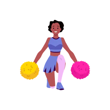 Cheerleader dancing and cheering her team  Illustration