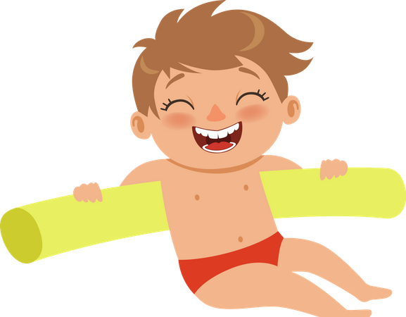 Happy Child In Pool  Illustration