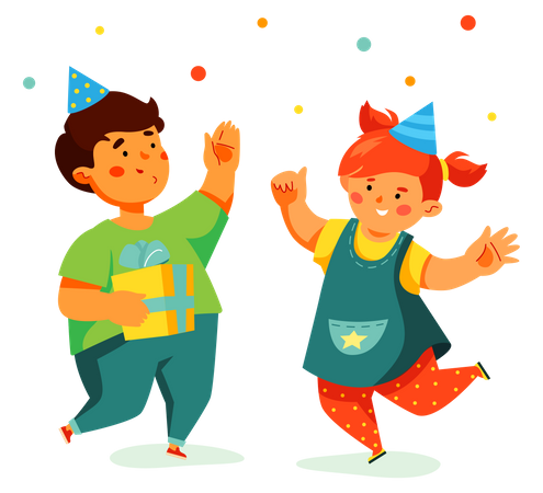 Happy children celebrating  Illustration