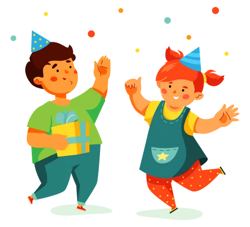 Happy children celebrating  Illustration