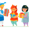 kids with gifts illustrations free