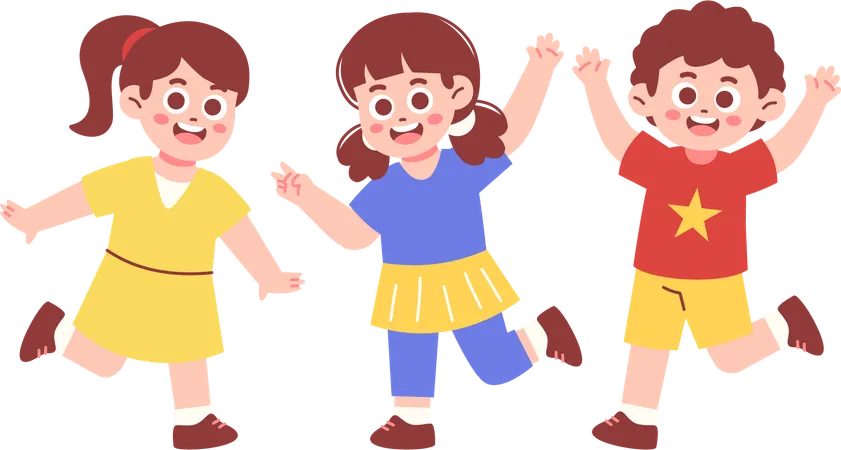 Happy Children playing together  Illustration