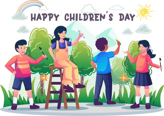 Happy Children's day Illustration