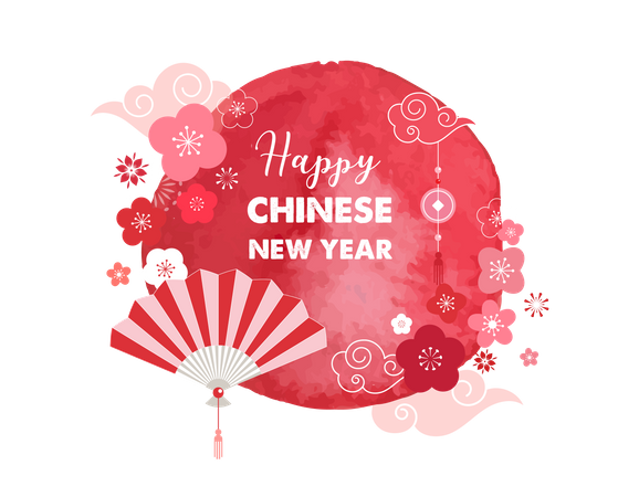 Happy Chinese new year  Illustration