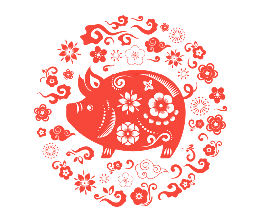 Happy Chinese new year  Illustration