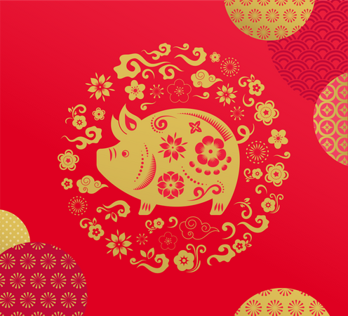 Happy Chinese new year  Illustration