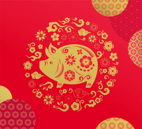 Happy Chinese new year  Illustration