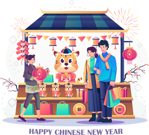 Happy Chinese New Year  Illustration