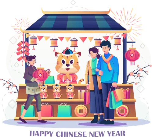 Happy Chinese New Year  Illustration