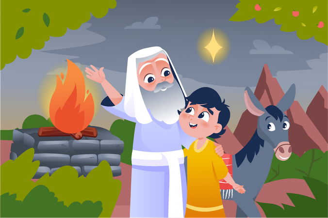 Happy Christian person  イラスト