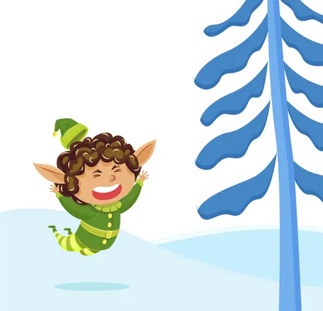 Happy Christmas elf  Illustration