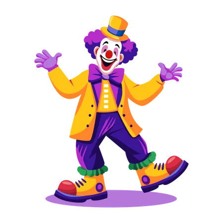 Happy circus clown  Illustration