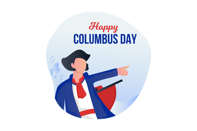 Happy Columbus Day  Illustration