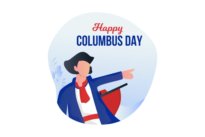 Happy Columbus Day  Illustration