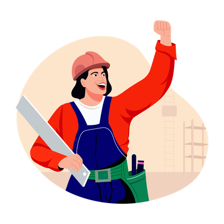 Happy construction employee  Illustration