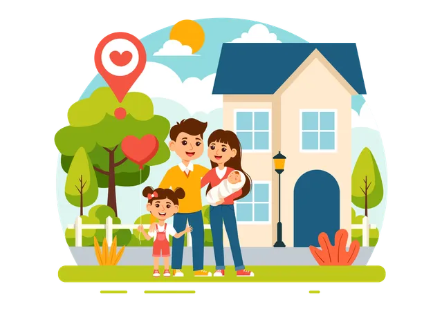 Child Adoption Agency Vector Illustration To Taking Kids To Be Raised And Educated With Love And Affection In A Flat Style Cartoon Background Illustration