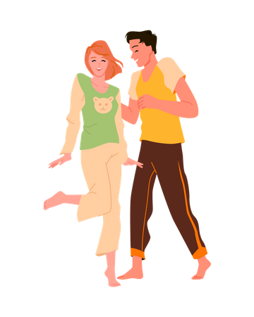 Happy couple dancing  Illustration