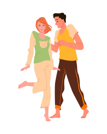 Happy couple dancing  Illustration