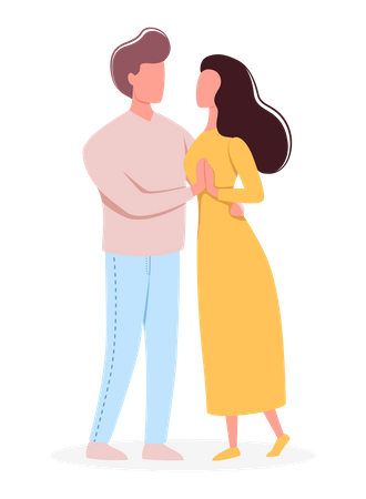 Happy couple dancing together  Illustration