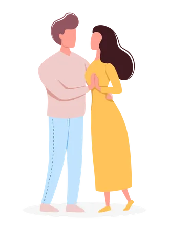 Happy couple dancing together  Illustration