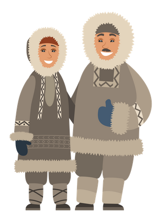 Happy couple enjoying winter  Illustration