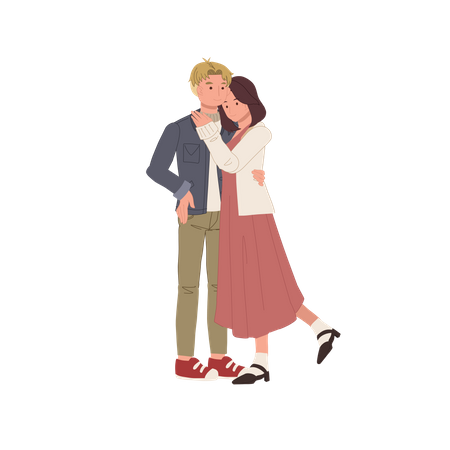 Happy Couple hugging each other  Illustration