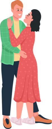 Happy couple hugging  Illustration