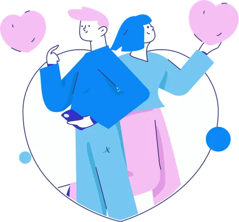 Happy Couple in love  Illustration