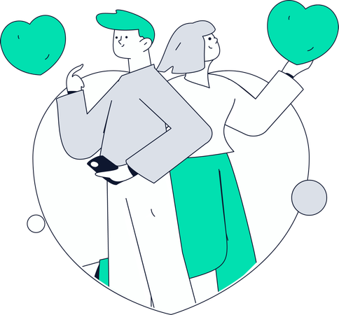 Happy Couple in love  Illustration