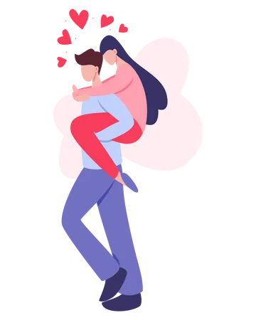 Happy couple in love spending time together Illustration