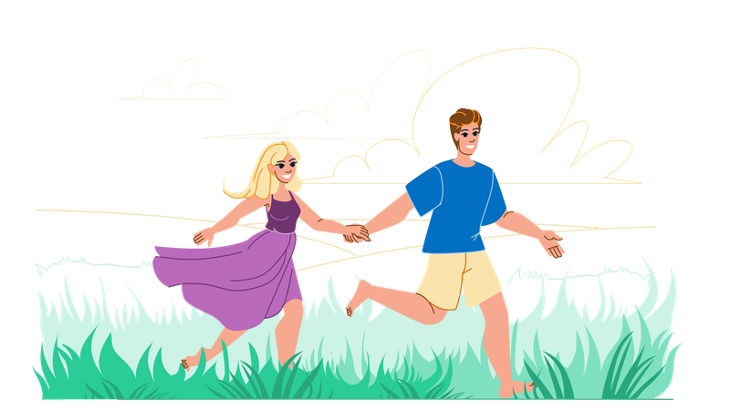 Happy couple spending time together  Illustration