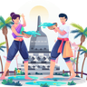 illustrations for songkran celebration