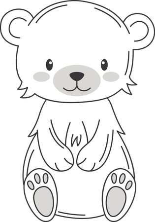 Happy Cute Bear Animal  Illustration