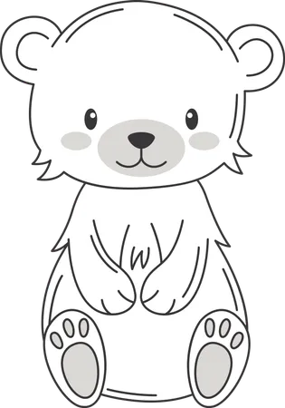 Happy Cute Bear Animal  Illustration