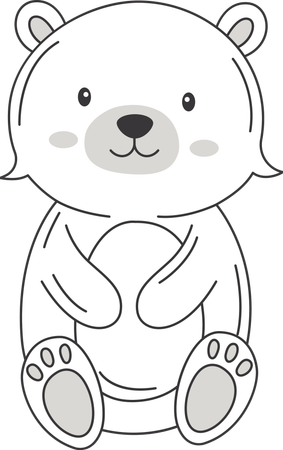 Happy Cute Bear Animal  Illustration