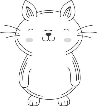 Happy Cute Cat Kitten Animal  Illustration