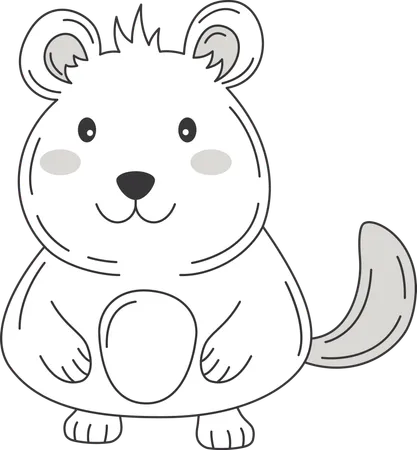 Happy Cute Hamster Mouse Animal  Illustration