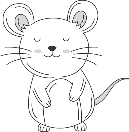 Happy Cute Hamster Mouse Animal  Illustration