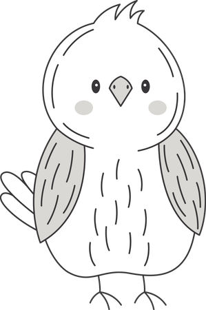 幸せでかわいいフクロウ鳥動物  イラスト