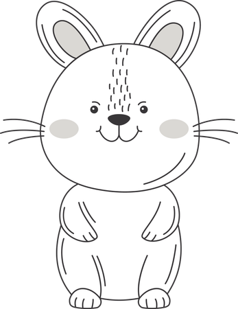 Happy Cute Rabbit Bunny Animal  Illustration