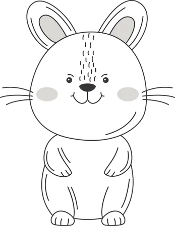 Happy Cute Rabbit Bunny Animal  Illustration