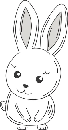 Happy Cute Rabbit Bunny Animal  Illustration