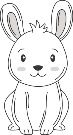 Happy Cute Rabbit Bunny Animal  Illustration