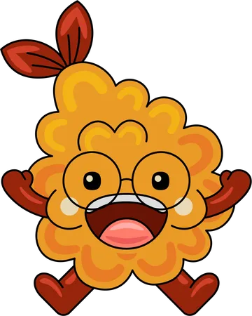 Happy Cute Tempura Mascot  Illustration