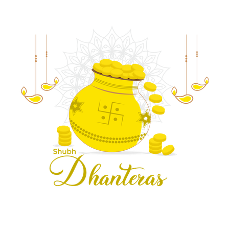 Fröhliche Dhanteras  Illustration