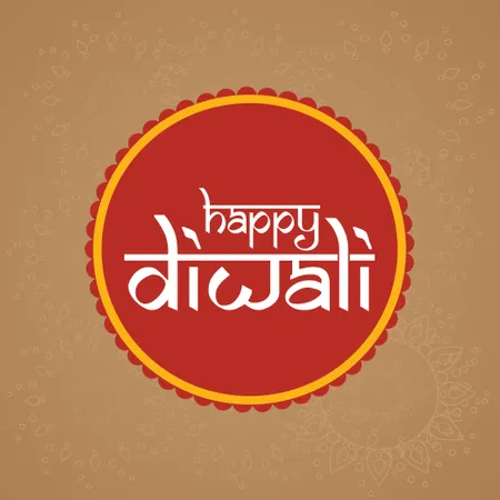 Happy Diwali Typography With Indian Art Background Vector Illustration