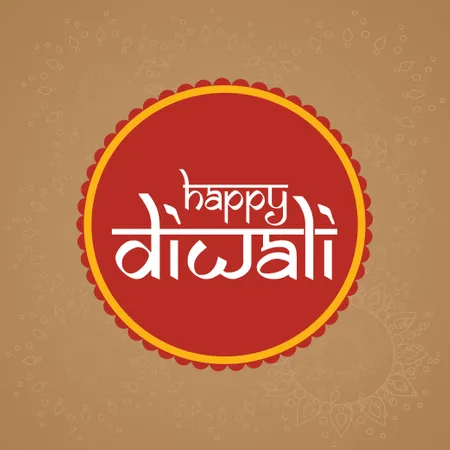 Happy Diwali Typography With Indian Art Background Vector  Illustration