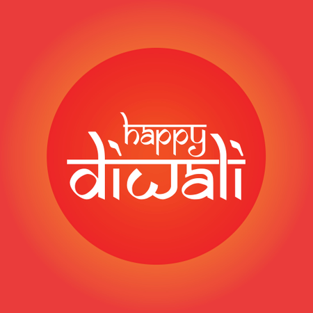 Happy Diwali Typography With Indian Art Background Vector  Illustration