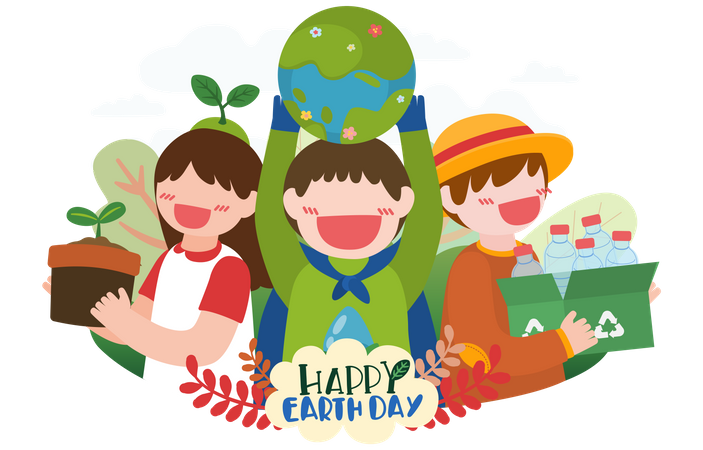 Happy earth day Illustration