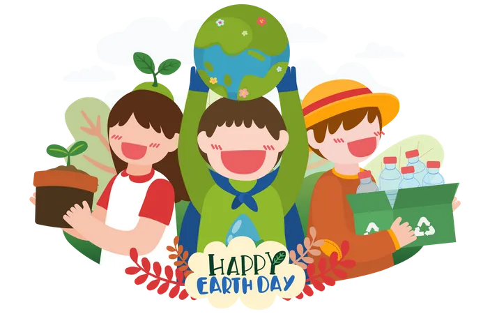Happy earth day Illustration